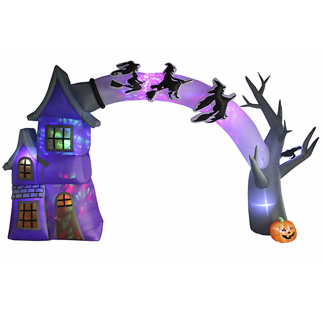 16FT Inflatable archway with House and Witch and Tree