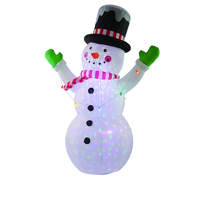 8FT Inflatable Snowman with snowing projector lights