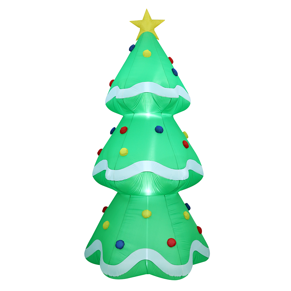 درخت کریسمس سبز بادی 2FT با تزئینات سفید