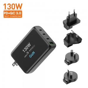 Vina New Trend tech gan 130w pd fast charger for ugreen charger 100w for xiaomi for iphone super fast charger type c travel adapter