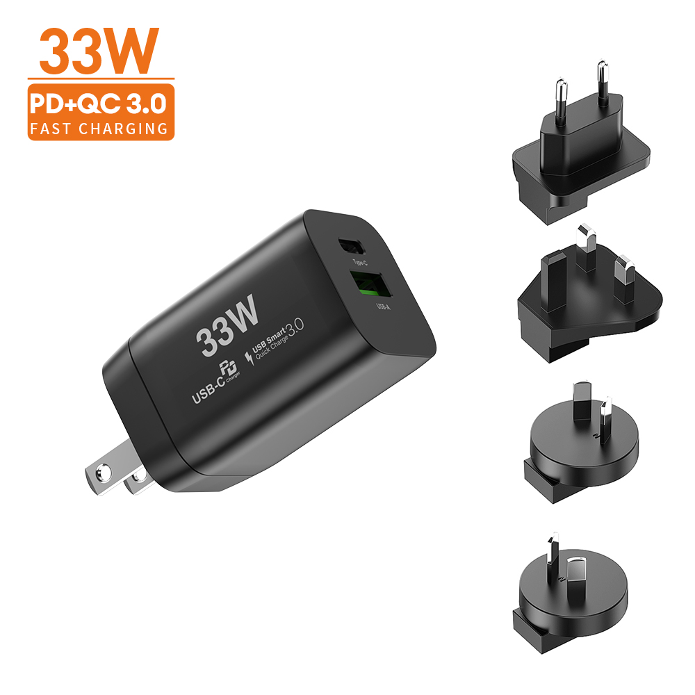 Vina New Tech Gan PD 33W Super Fast Chargeur Typ C Travel Adapter