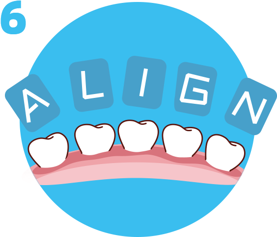 Aligned teeth with word ALIGN