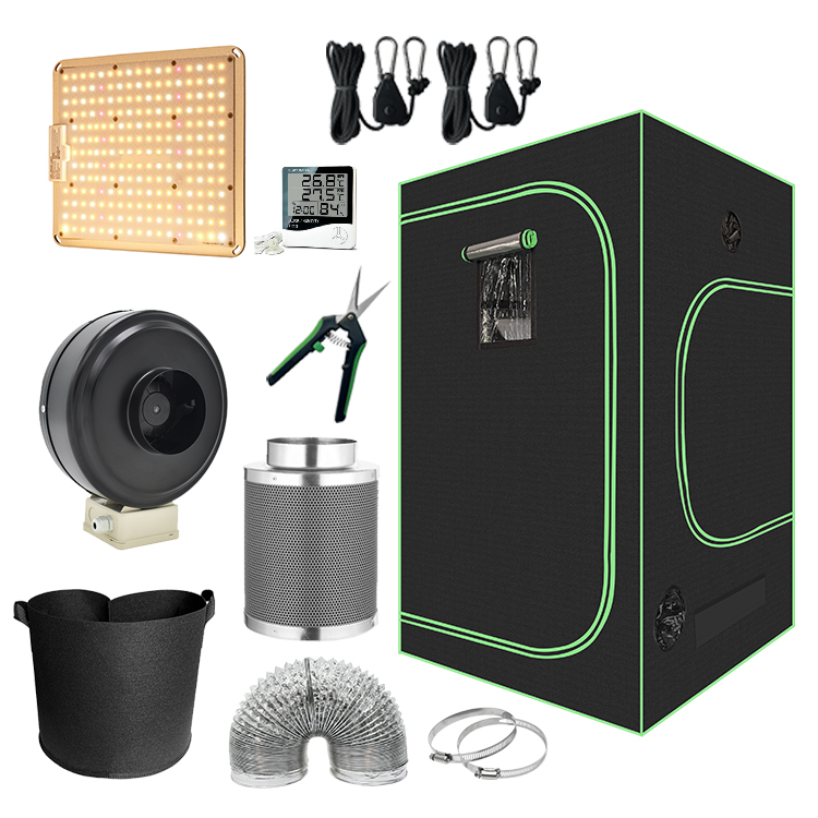 Hydroponics Grow Tent Kit ລະບົບການປູກພືດສວນໃນລົ່ມດ້ວຍ 110W LED Grow Light ຮູບພາບທີ່ໂດດເດັ່ນ