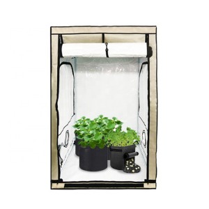 Fehér 120 * 120 * 200 cm magas fényvisszaverő Mylar kerti termesztő sátor üvegház sötét szoba