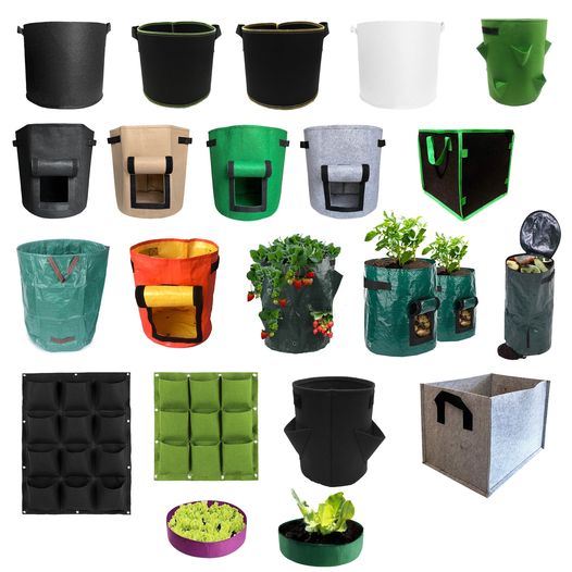 Different style grow bags