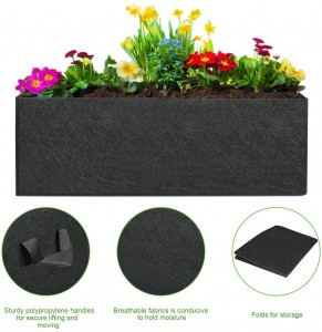 8 Gallon Grow Bags Nonwoven Fabric Garden Bed Square Flower Planter Pots Containers With Handles
