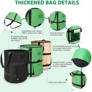 Mga Fabric Pots Premium Breathable Cloth Bags Para sa Potato Plant Container nga adunay mga Handle ug Velcro Window