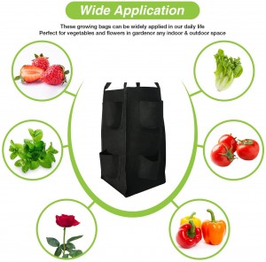 स्ट्रॉबेरी ग्रो बैग Wtih 8 साइड पॉकेट्स ब्रीथेबल पाउच नॉन-वेट फैब्रिक ग्रो पॉट्स