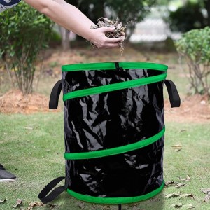 Торба за складирање листови со преклопување Домашна преклоплива корпа за отпадоци со голем капацитет Пренослива торбичка за градинарски двор за тревник