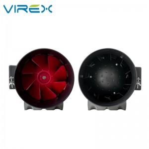 6Inch In-Line Duct Fan မြန်နှုန်းမြင့် စွမ်းအင်ချွေတာသော Axial Exhaust Ventilation Fan