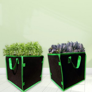 Квадратни торби за одгледување Дебели ткаенини торби со рачки Неткаени чанти Градина саксии за одгледување