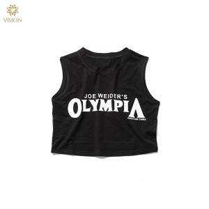 China wholesale Adult T Shirt - Women’s Sleeveless Gym Shirt Basic Crop 60% Cotton 40% Polyester Tank Tops Running Singlet – Vision