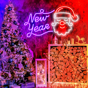 Festa e brendshme e Vitit të Ri të Santa Claus, dekorim i brendshëm, tabela neoni e Krishtlindjeve DHL103