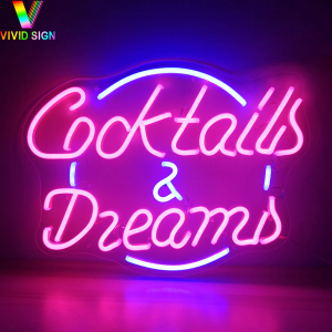 Drop piegādes ražotāja bāra kokteilis&dreams neona zīme DL110