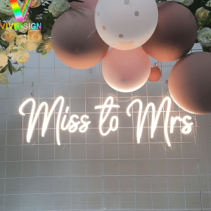 Presentes personalizados para festa de casamento decoração de parede Miss To Mrs Led néon DL122