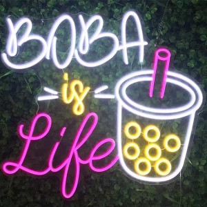 China Factory Santionany maimaim-poana Bubble Cup Milk Tea Shop Decor Boba Is Life Neon Sign DL141