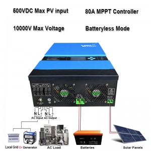 ספק Vmaxpower סיטונאי חד פאזי DC ל AC 5KW מהפך סולארי היברידי