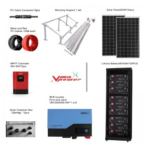 Sistema de energía solar Vmaxpower 8000W Sistema de energía solar