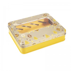 Oanpaste rjochthoekige Tin Box mei finster ES1067A-01 foar Skin Care