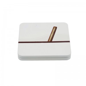 Caja de hojalata rectangular con bisagras ED1519A-01 para cigarros