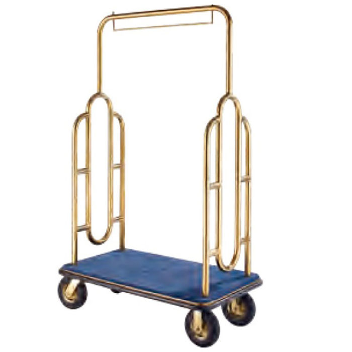 Custom stainless steel bellman cart hotel luggage trolley Featured Image