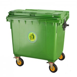 1100L 1200 Litter Bin Plastic Trash Can Recycle Container Outdoor Garbage Waste Bin with Wheels Household Standing Pressing TYPE