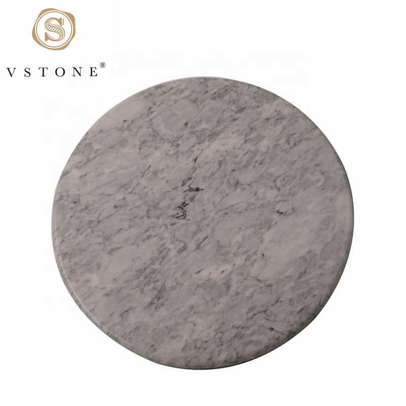 Factory Wholesale Round Large Marble Stone Cheese Cutting Serving Board Chopping Board for Kitchen