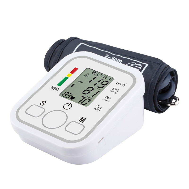 Sphygmomanometer éléktronik panangan spiker sora digital monitor tekanan getih