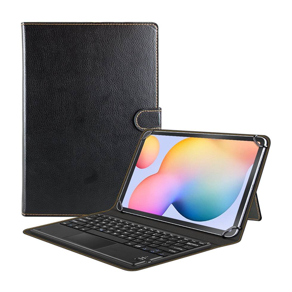 Kasing folio universal kanthi keyboard bluetooth sing bisa dicopot kanggo tablet Apple, Android, Windows 9.7–11 inci