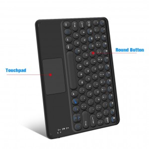 Bluetooth-toetsenbord met ronde toetsen voor ipad voor Samsung Lenovo Huawei-tablet met touchpad