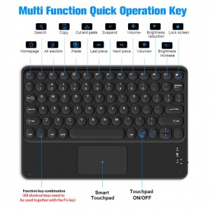 Round keys keyboard ea bluetooth bakeng sa ipad bakeng sa Letlapa la Samsung Lenovo Huawei le touchpad