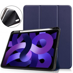 iPad Air 5 සඳහා Smart Magnetic Case 2022 අඟල් 10.9 පැන්සල් රඳවන කර්මාන්තශාලා තොග සමග