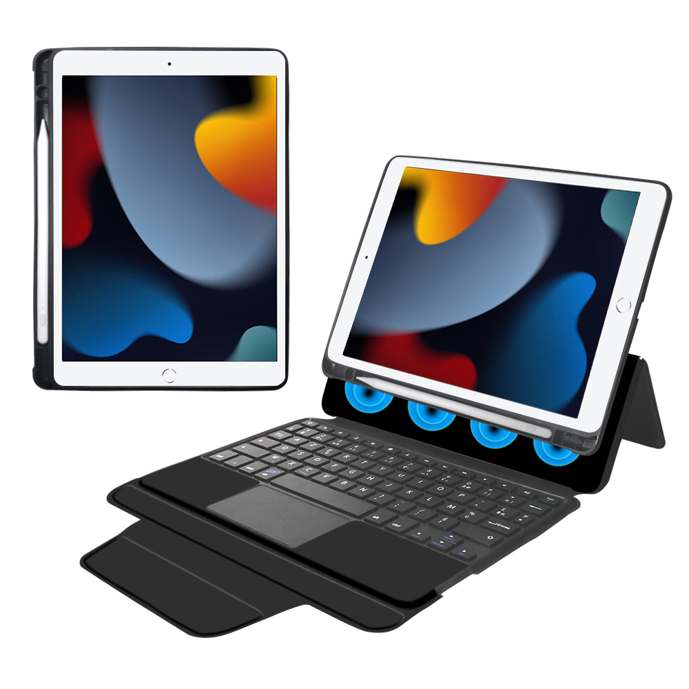 iPad 10.2 10.9 Pro 11 कव्हर फॅक्टरी सप्लायरसाठी मॅजिक रोटेटिंग कीबोर्ड केस