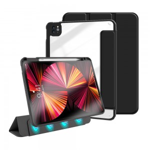 Sarung Magnetik boleh tanggal untuk ipad Pro 11 2021 Belakang Lutsinar untuk iPad 10.9 2020 Sarung Kalis Kejutan