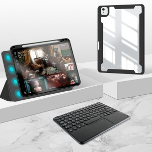 Taba e Hlakileng ea Magnetic bakeng sa ipad 10.2 moea 5 10.9 inch iPad Pro 11 2020 2021 Koahela ka mochini oa feme ea Keyboard