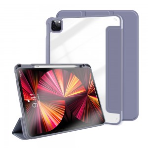 Ka hihia no ka ipad Pro 12.9 2021 Smart Clear Cover no Apple iPad Pro 12.9 iniha 2020 2018 hale kūʻai kūʻai nui