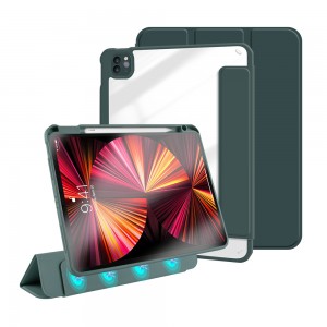 Doza Magnetîkî ya veqetandî ji bo ipad Pro 11 2021 Piştgiriya zelal ji bo iPad 10.9 2020 Doza şokê