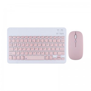 आईपैड सैमसंग एंड्रॉइड विंडोज सिस्टम टैबलेट रंगीन कीबोर्ड के लिए गुलाबी ब्लूटूथ माउस कीबोर्ड