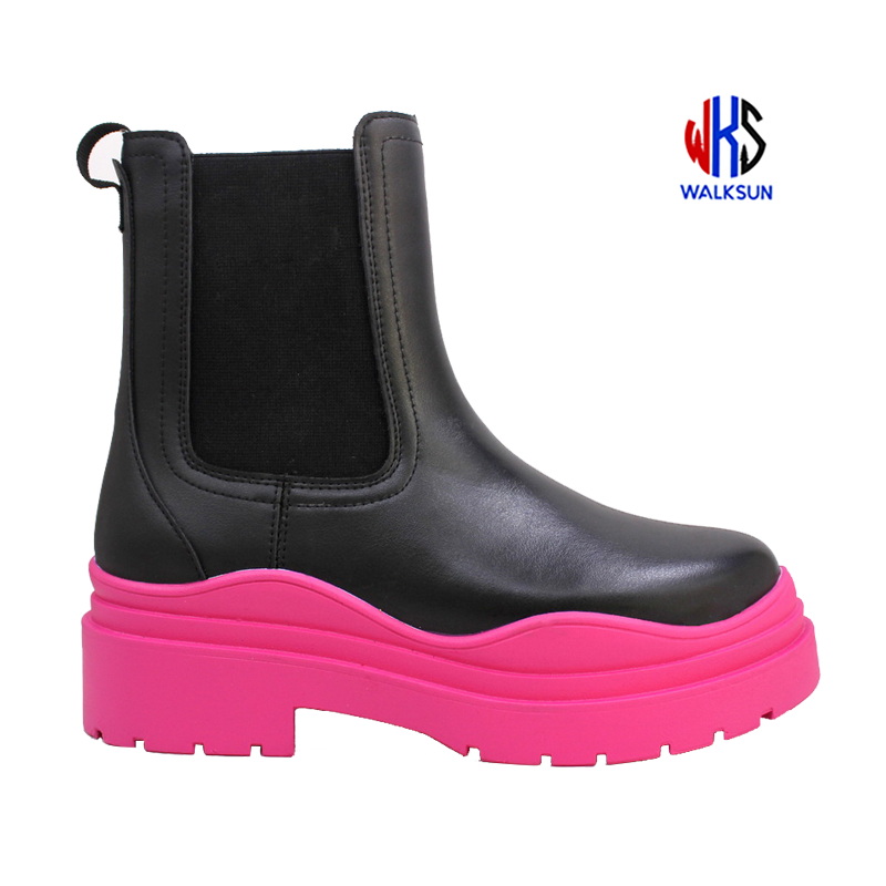 Բրիտանական նորաձևության կանացի կոշիկներ Lady Injection Boots Հաստ ներքևի կոշիկներ Չելսիի կանացի կոշիկներ