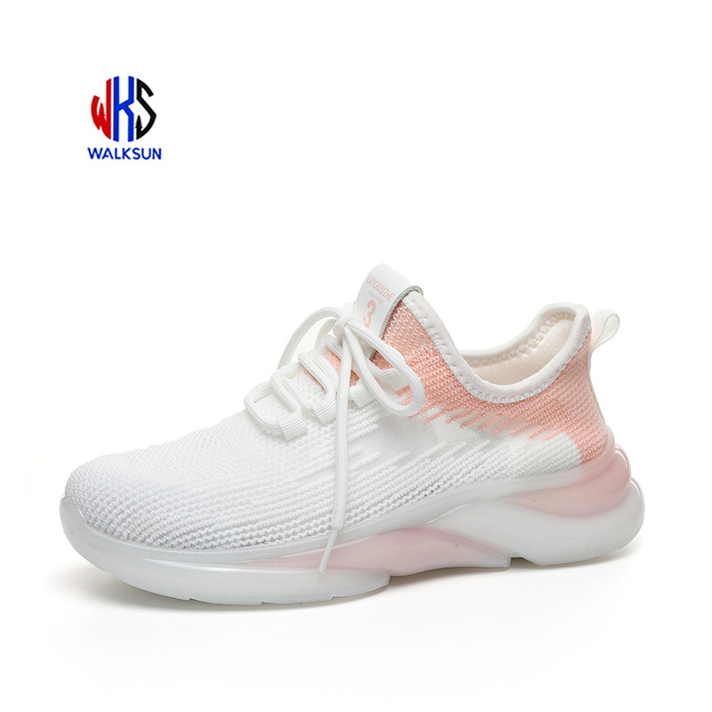 Knitted Running Sneakers Breathable Casual Shoes Walking Style Ladys Sneakers Sport Shoes Women