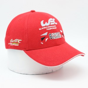 Custom red heavy brushed thick cotton twill custom embroidery cap