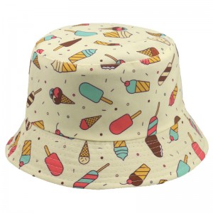 100% silk printing fisherman hat colorful fashion protection sun custom embroidery logo cartoon bucket hat