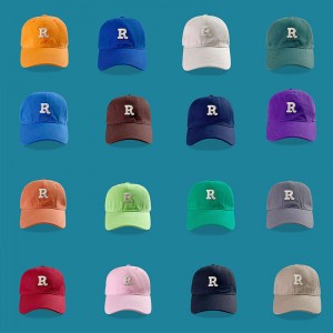 Summer Custom R Letter Blank Outdoor Sun Hat Unisex Plain Cotton Baseball Caps