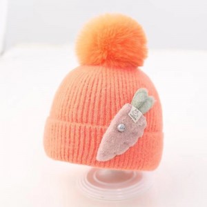 Winter beanie baby kids wool knitted hat for children