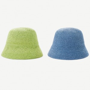 Wholesale Beach Hat Fisherman Bucket Hat Foldable Floppy Summer Straw Hat