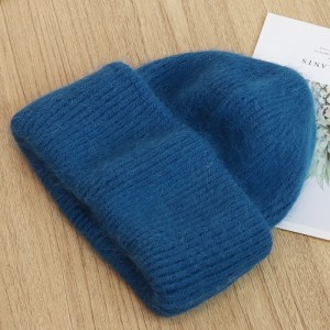 Winter women multi color angora wool thick warm vogue ladies beanie/knitted hat
