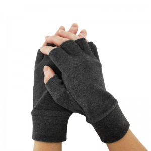 polar fleece half finger men glove