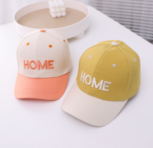 Custom high quality  fashion two color child baseball cap cotton kids sports cap