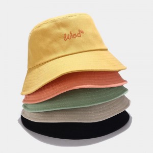 Adult low MOQ many colors embroidery custom logo cotton bucket hat for men women