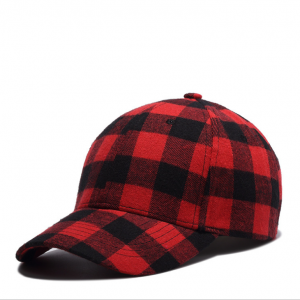 black and red plaid sport cap